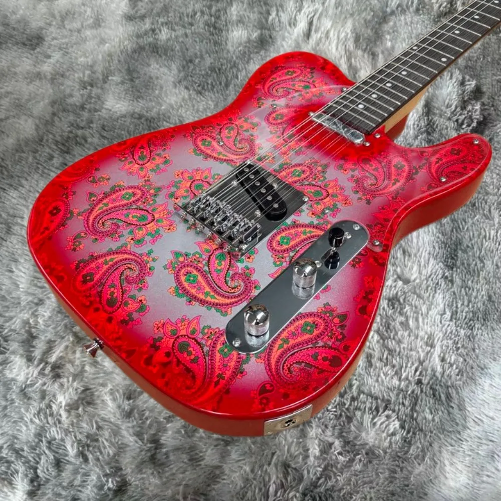 High Gloss Red 12 Strings Electric Guitar with Single-coil Pickups, Rosewood Fingerboard