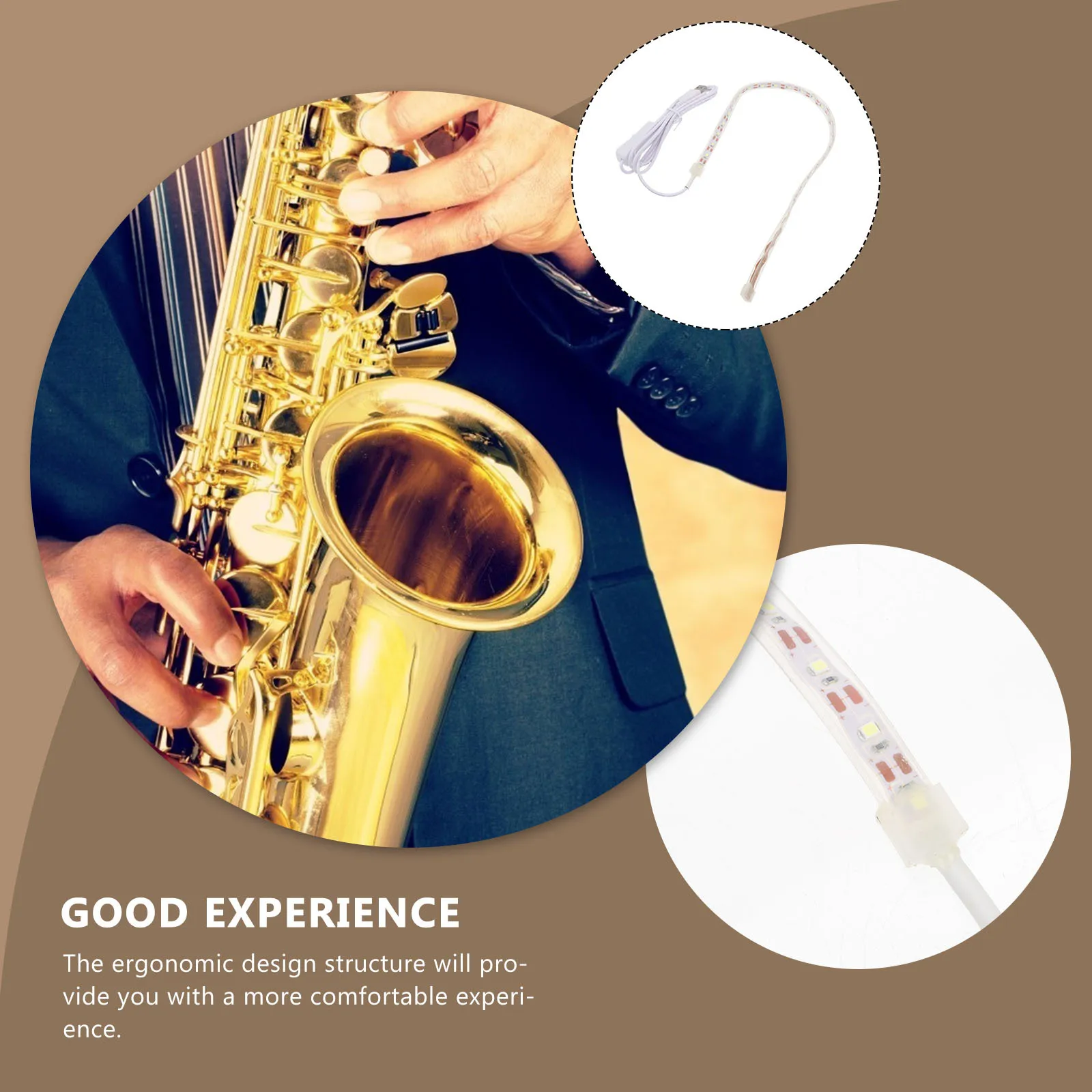 

Flute Repair Tool USB Leak Detection Light Strip Professional Durable Insulating Material for Wind Instruments with Ergonomic