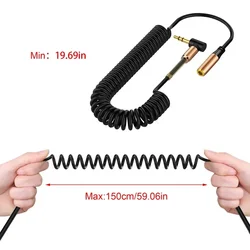 3.5mm Jack Male To Female Spring Aux Headphone Stereo Audio Extension Spring Coiled Spiral Stereo Audio Cable