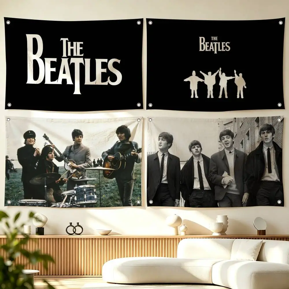 T-The Beatles Rock Band  Flags Wall Hanging Tapestry Outdoor Garage Room Decorative flag Background Blanket