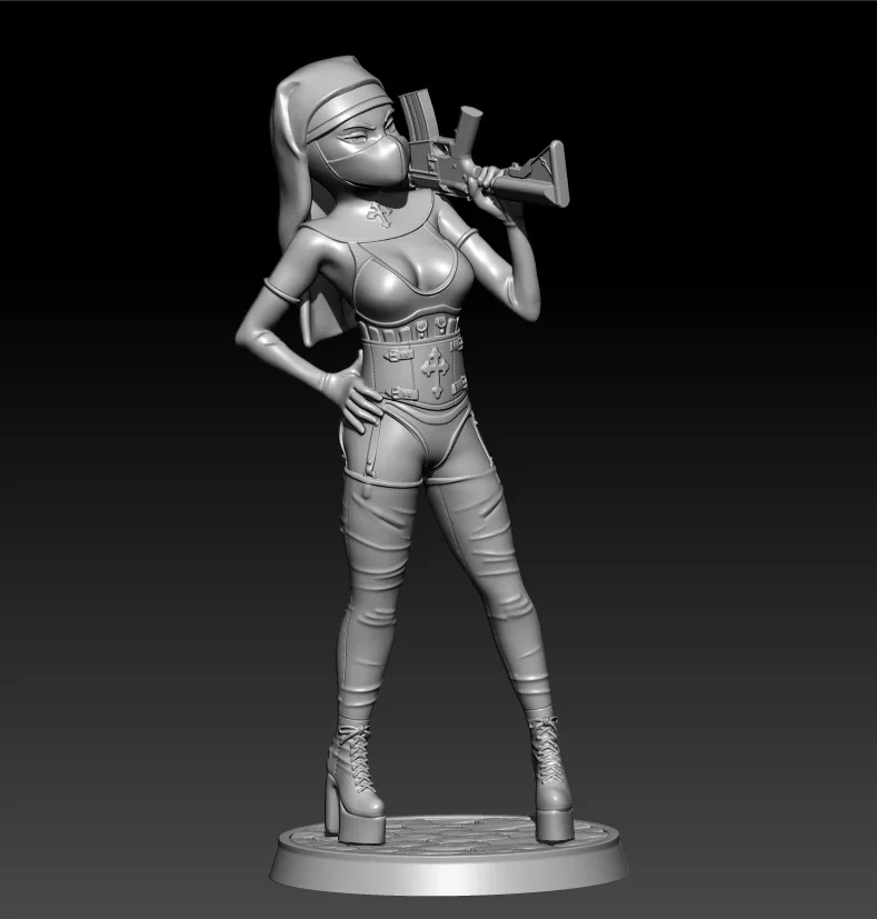 1/24 75mm 1/18 100mm Resin Model Nun Female Soldier Figurine Sculpture Unpainted 1/24  Figurine RW-490