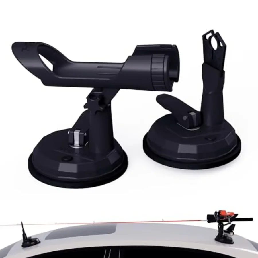

SnapMount S - Suction Cup Fishing Rod Holder for Car - Fishing Pole Roof Rack for SUV Cars Trucks with Strong Suction Mount - E