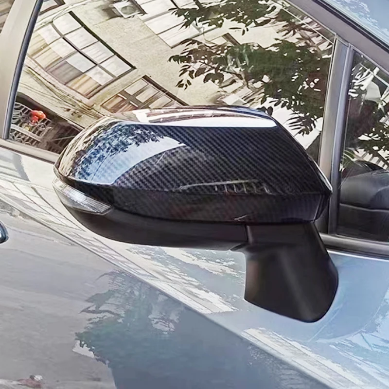 Para toyota yaris ativ vois 2023 2024 2025 abs fibra de carbono exterior porta do carro asa lateral fender retrovisor reflexão espelho tampa