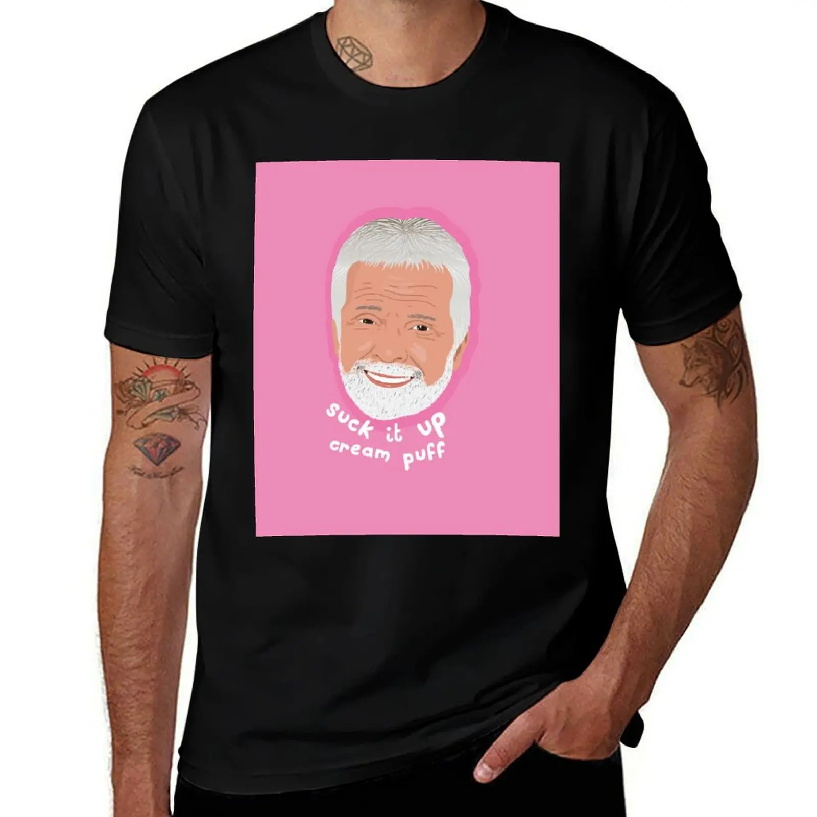 Captain Lee - Suck It Up Cream Puff T-Shirt Basic Casual Wear Short Sleeve Top T-Shirt