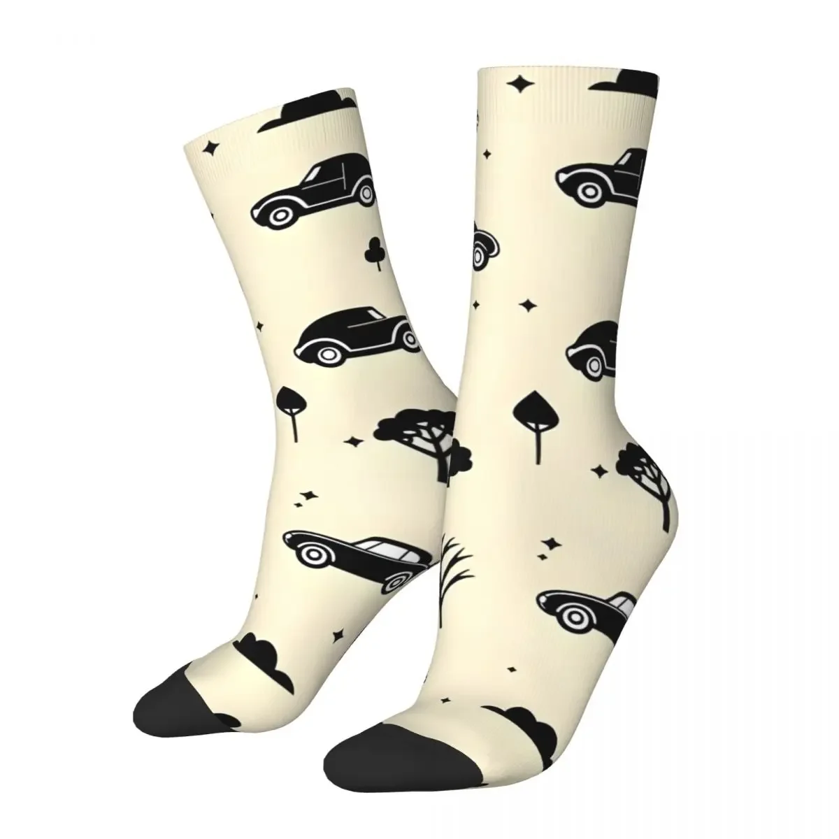 Vintage Super Slick Cars Pattern Men's compression Socks Unisex Harajuku Seamless Printed Novelty Crew Sock