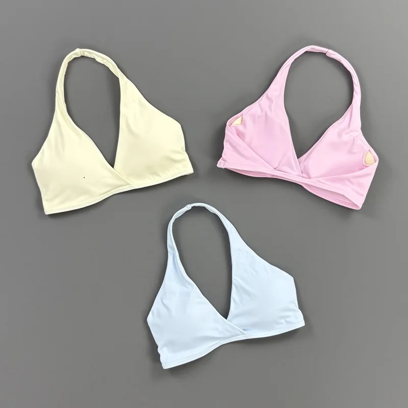 HISTELLO Origin Neckholder-BH Damen Rückenfreier Sport-BH Weich Elastisch Atmungsaktiv Fitness-Top Pilates Gym Running Yoga Unterwäsche – Detail 4