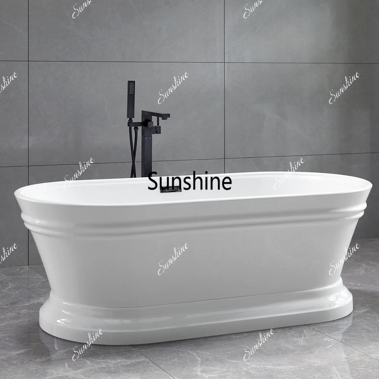 Japanese wavy striped French independent simple household acrylic princess bathtub