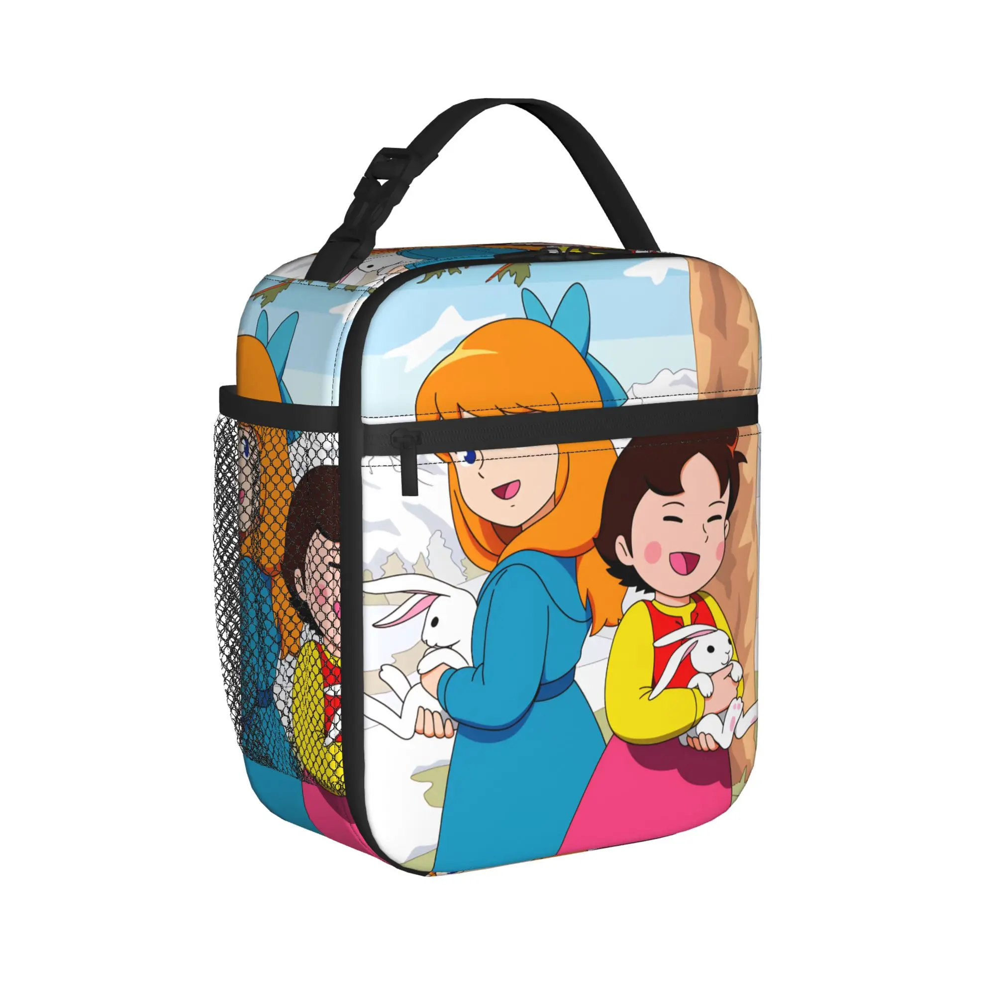 Happy Heidi Lunch Bag  Casual Lunch Box School Convenient Thermal Tote Handbags For Women Oxford Graphic Design Cooler Bag