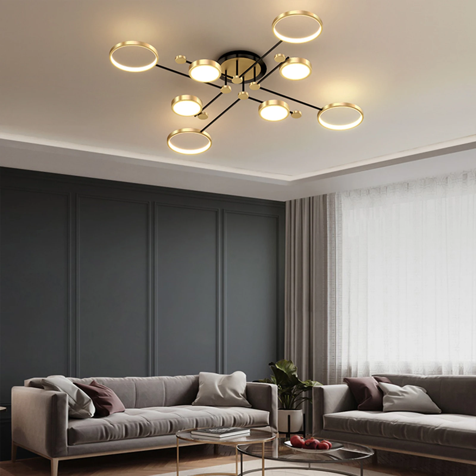 Modern Gold Ceiling pendant lamp Led Ceiling Lights For home Living Kitchen Bedroom chandelier Dimmable Ceiling lamp lustre