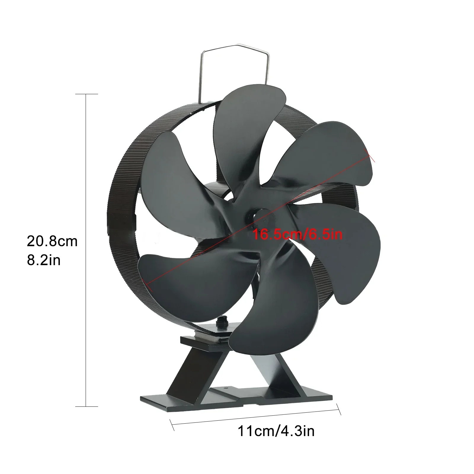 Fireplace Fan Overheating Protection Fan 6 Blade Furnace Fan Unpowered Quiet Running Round Longlifespan Home Accessories