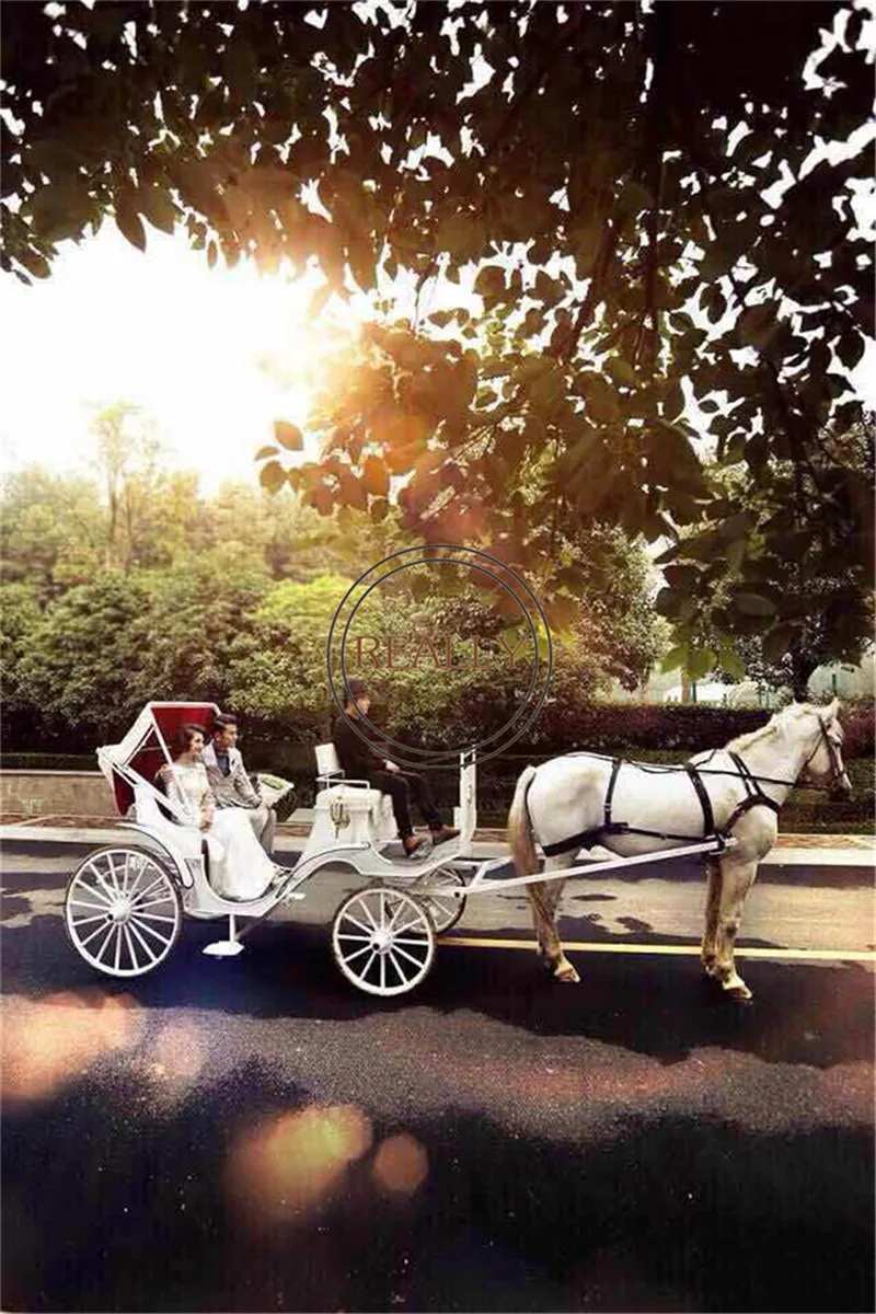 Classical Royal Horse Cart Luxury Four Wheels Sightseeing Horse Carriages Electric Horse Carriage For Sale