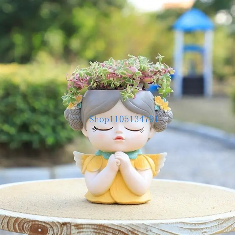 98 كجم الصلاة فتاة حامل قلم قالب من السيليكون الجدول زخرفة زارع نباتات الزهرية قالب الايبوكسي الراتنج قالب لتقوم بها بنفسك صنع