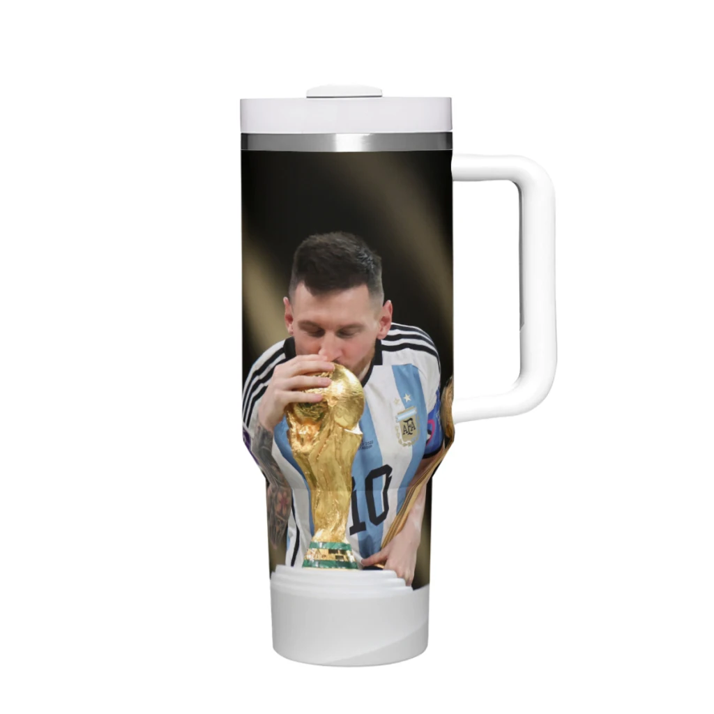 Argentina Messi 40oz Handle Cup Large Capacity Car Mug Leak-proof Juice Coffee Cup Food Grade