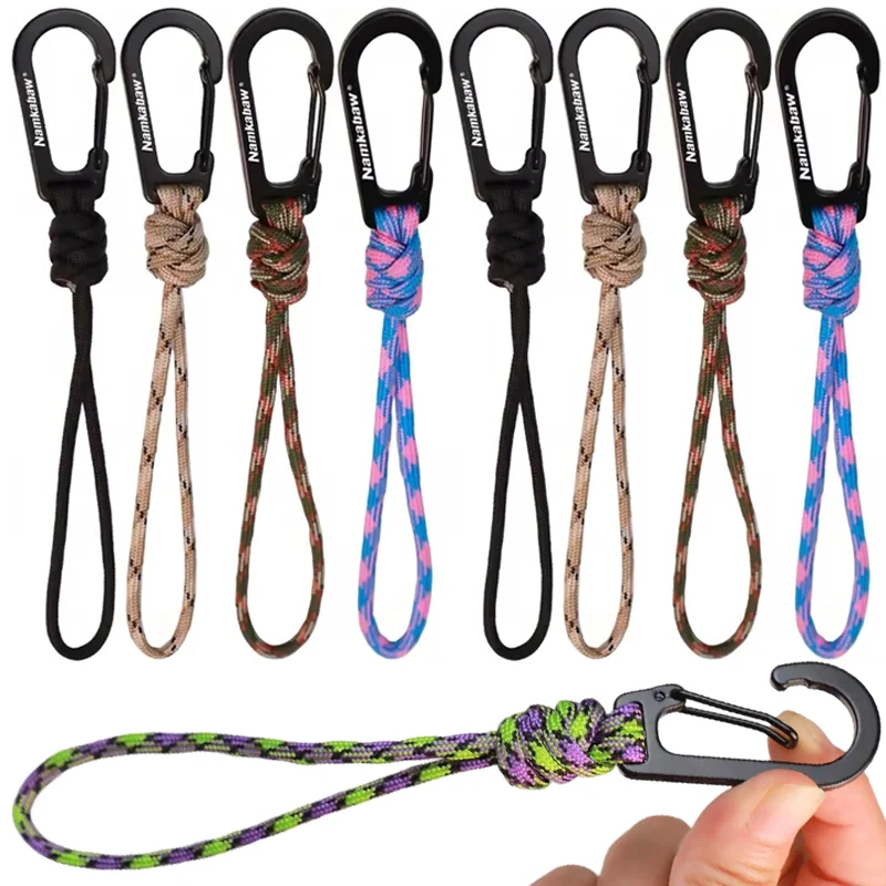 10/1PC Braided Keychain Lanyard Outdoor Camping Water Bottle Backpack Quick Release Carabiner Hook Anti-Lost Wrist Rope Buckle