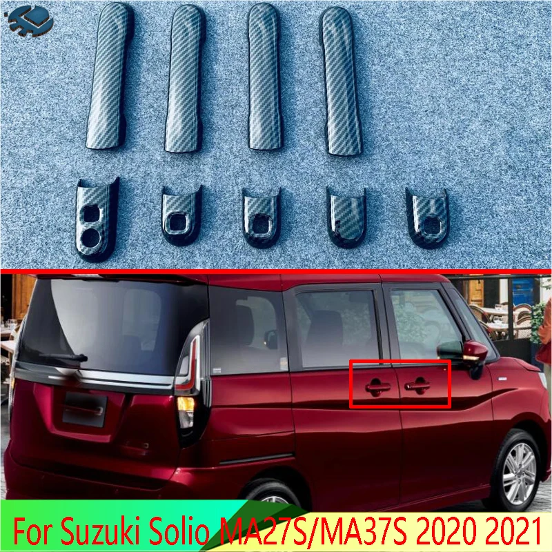 For Suzuki Solio MA27S/MA37S 2020 2021 ABS Chrome Door Handle Cover With Smart Key Hole Catch Cap Trim Molding