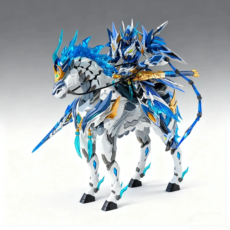 المحرك النووي تشاو يون الجمعية أطقم منمذجة عمل الشكل مع يولان الأبيض التنين الحصان سبيكة الهيكل العظمي سطح المكتب الديكور الصبي هدية