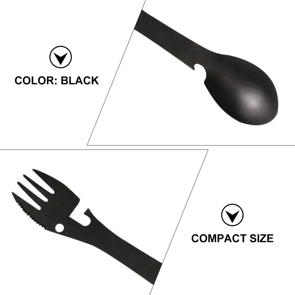 

5 in Multifunctional Tableware Stainless Steel Cutlery Outdoor Serving Utensils Camping Fork
