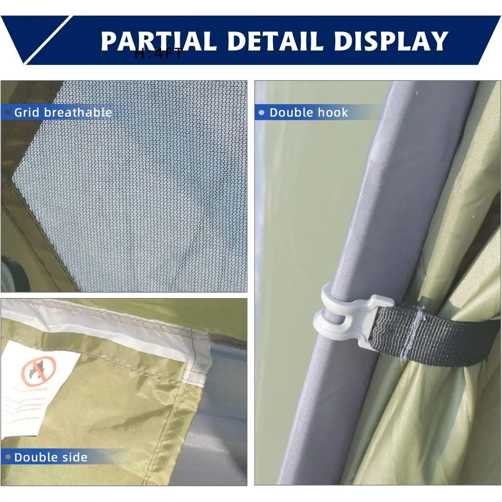 خيمة المشي لمسافات طويلة منفردة مدمجة بطول 7.2 قدم × 4 أقدام، مقاومة للماء وخفيفة الوزن للمغامرات الخارجية #5