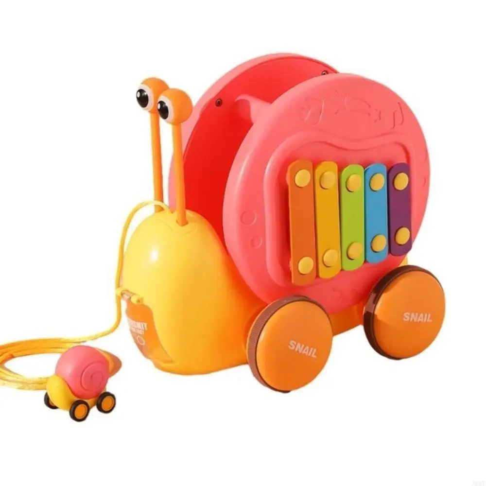 Girello Tirare la corda Lumaca Auto Giocattolo Imparare a camminare Animale domestico del fumetto Trascina la corda Lumaca Bussare Interattivo Pull-Along Lumaca Giocattolo