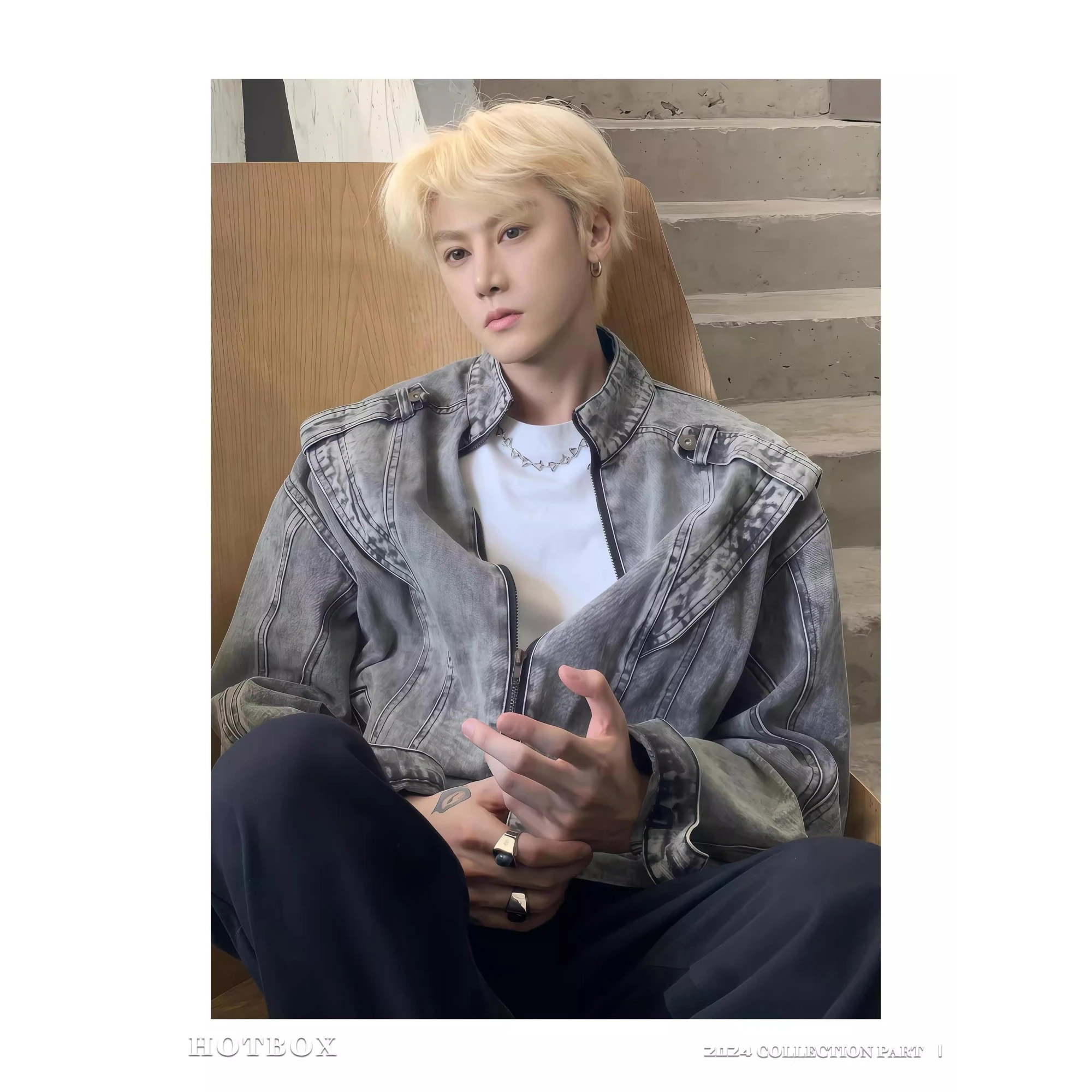 

Retro American Heavy Du ort Jeans Jaet Men's Motorcycle Sle Streetwear Cleanfit Youth Faion Polyester Fiber Zipper ...