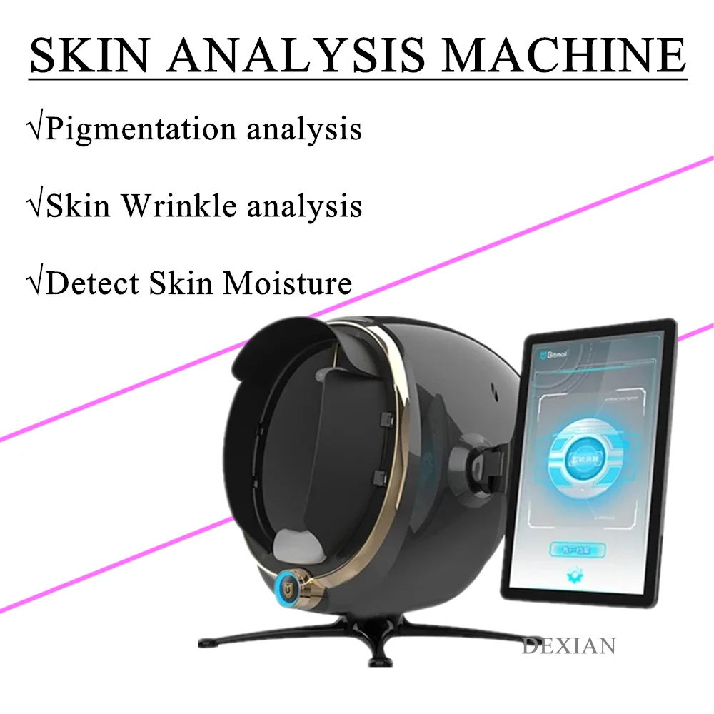 Analisador De Pele Portátil Com Espelho Mágico, Máquina De Cuidados Faciais, Monitor Inglês, Análise De Câmera De Rosto, Câmera De Teste, 3D