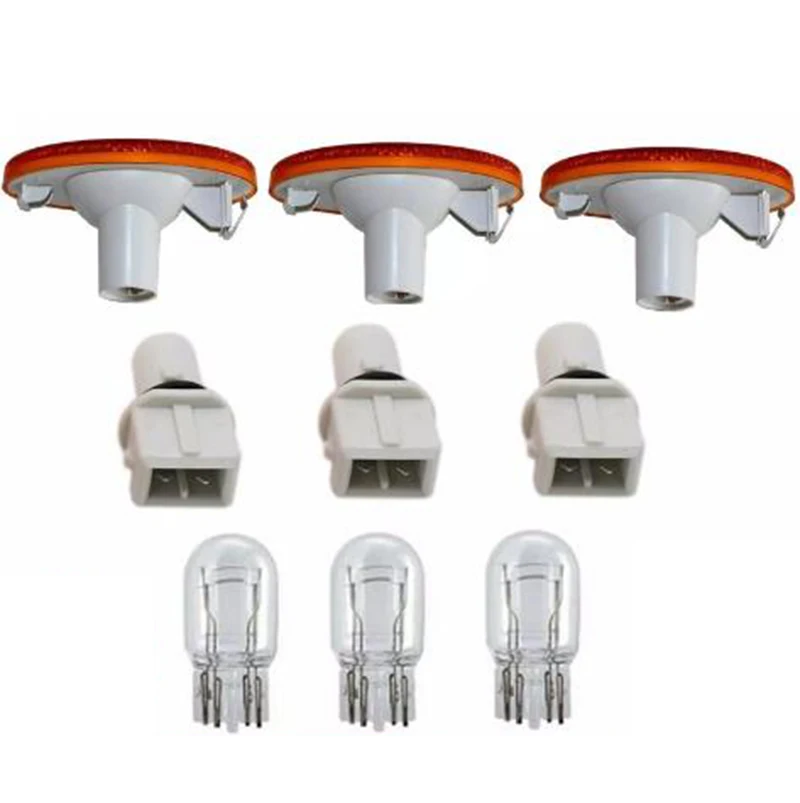 3x Side Marker Lamp Light Lens/Bulb Holder/Bulb For Renault Master Side Marker Lamp Light Lens+Bulb Holder + Bulb 261b00001r