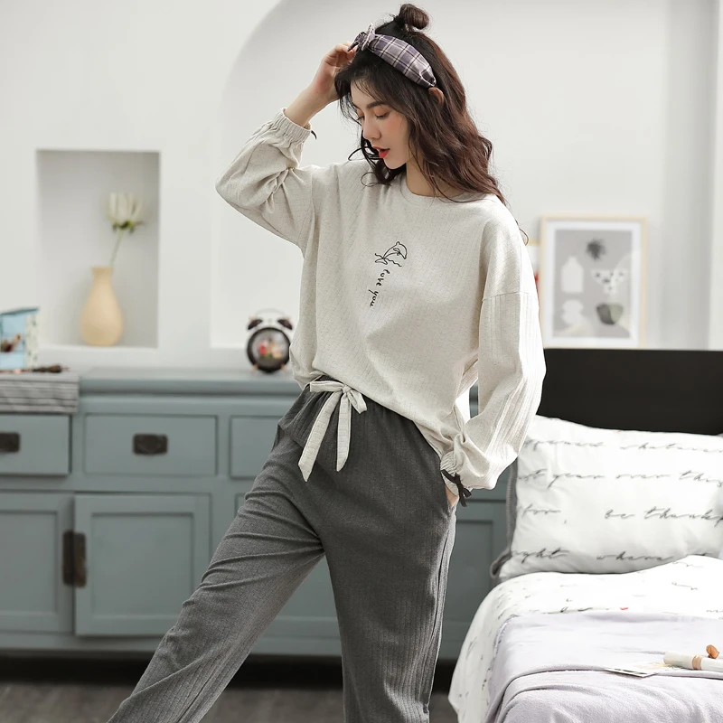 MIIOW Corduroy Pajamas for Women Winter Cotton Loungewear Sets Cute Comfortable Sleepwear Loose Long Sleeve Clothes Lingerie