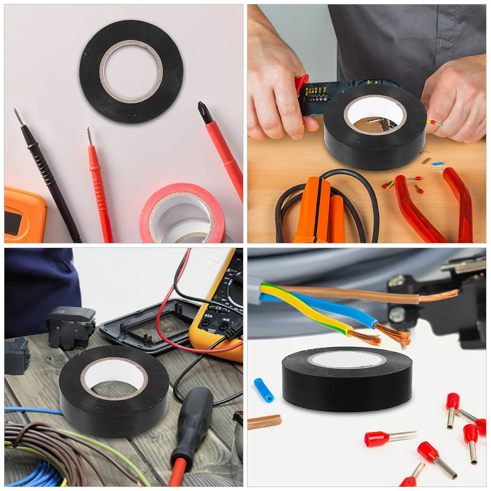 

3 Rolls Black 15mmx10m PVC Insulation Tape Electrical Wire Cable Car Bundling Heat Resistant Adhesive Strength Professional