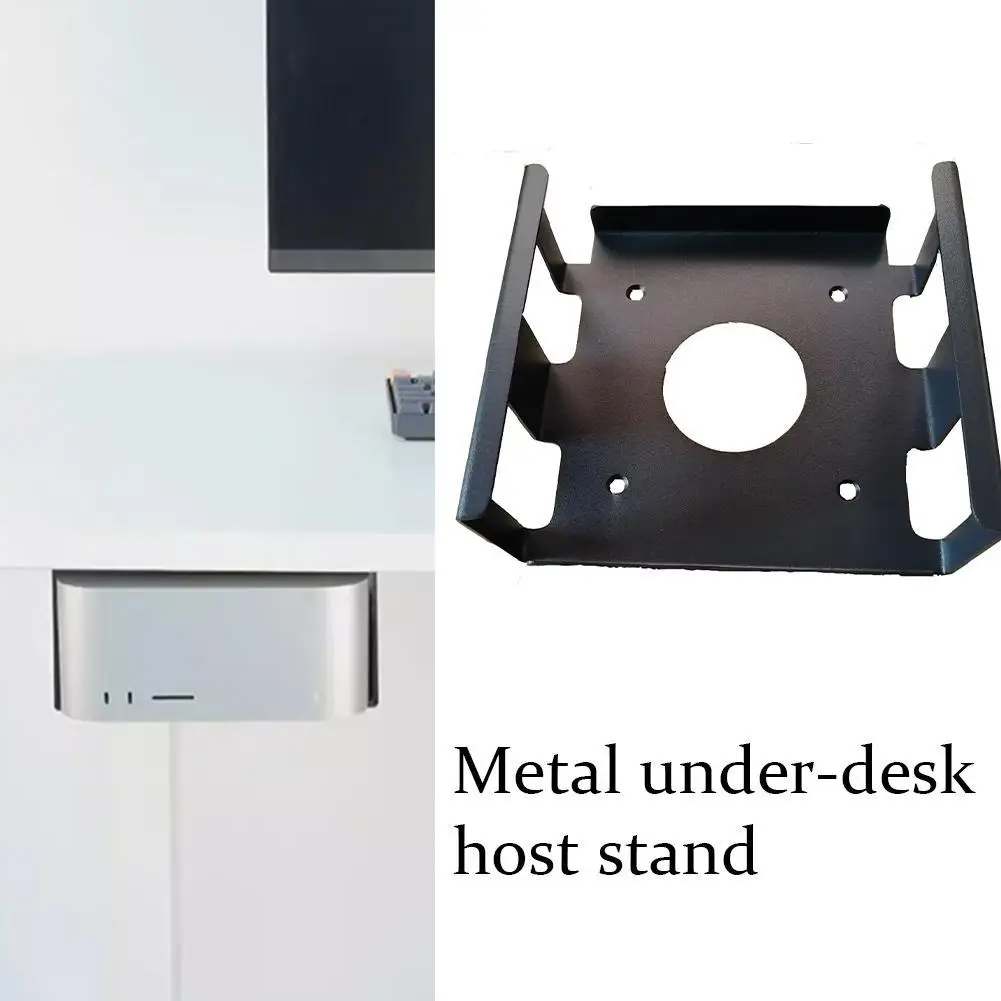 Under Desk Mountfor New For Apple M4 Mac Mini 2024 Monitor Holder Space-Saving Bracket Computer Heat Dissipation Stand Storage