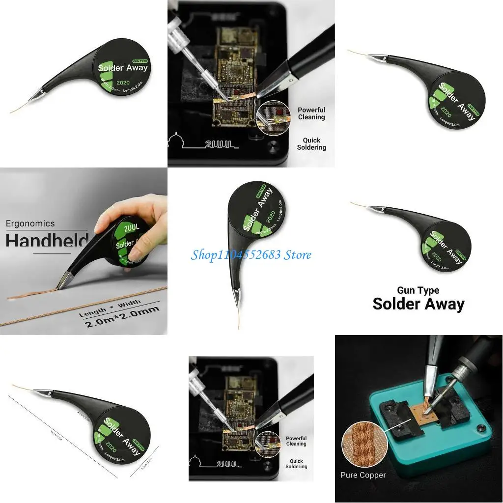 

Y6GD Professional Desoldering Anticorrosion Solder Wick Removal Tape Tin Suction Line for Mobile Computer Electronic Repairs