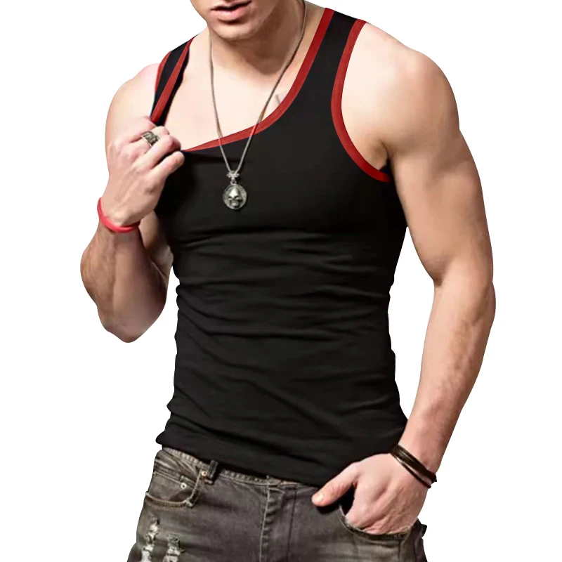 Solid Color Sleeveless Vest Men\'S Elastic Fitness Quick Drying And Breathable Summer Fashion Top M-3XL