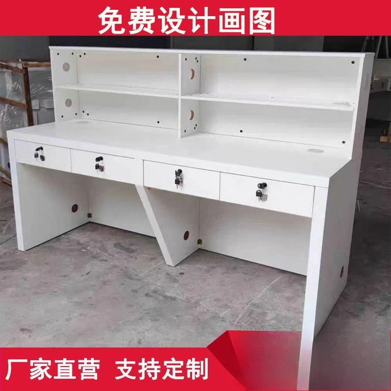 Against the wall maintenance table new wooden mobile phone store counter reception table checkout page work disassembly table