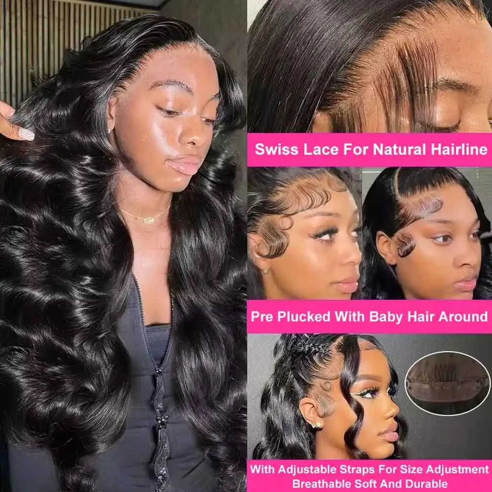 Gluless Body Wave Human Hair Wigs 13x6 HD Прозрачные кружевные фронтальные парики из человеческих волос 30 40 дюймов Remy Body Wave Lace Front Wig