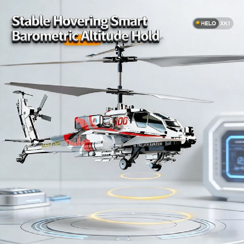 Beginner-Friendly RC Helicopter Toy Anti-Fall Design with Smart Hover One Key Operation Bright LED Lights 2.4GHz Stable Control