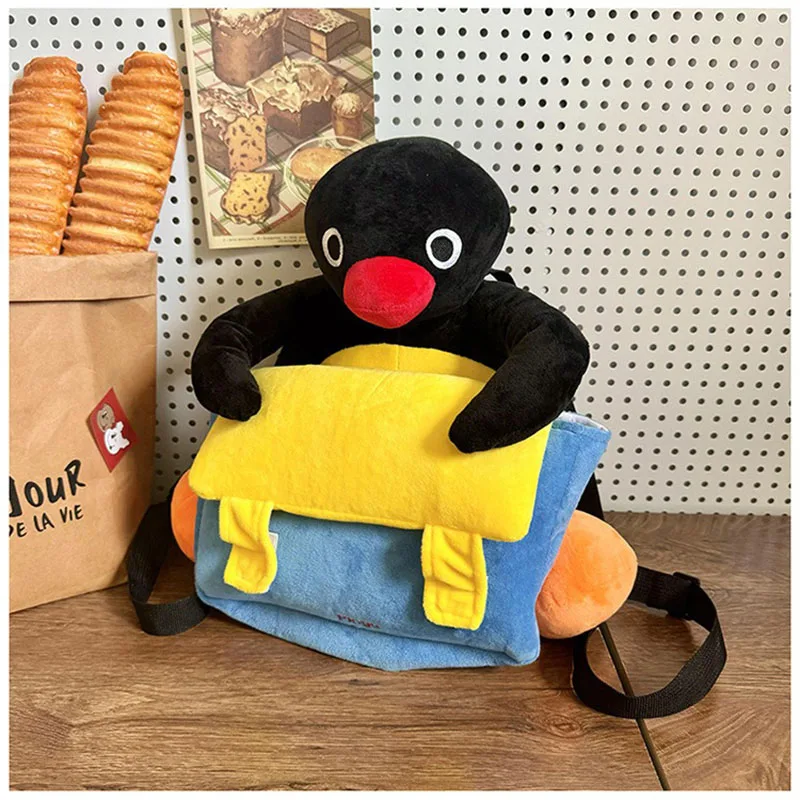 35 cm Cartoon Pinguïn Pluche Rugzakken Leuke Pingu Pluche Tas Zachte Knuffel Rugzak voor Meisje Student Verjaardagscadeautjes Groothandel