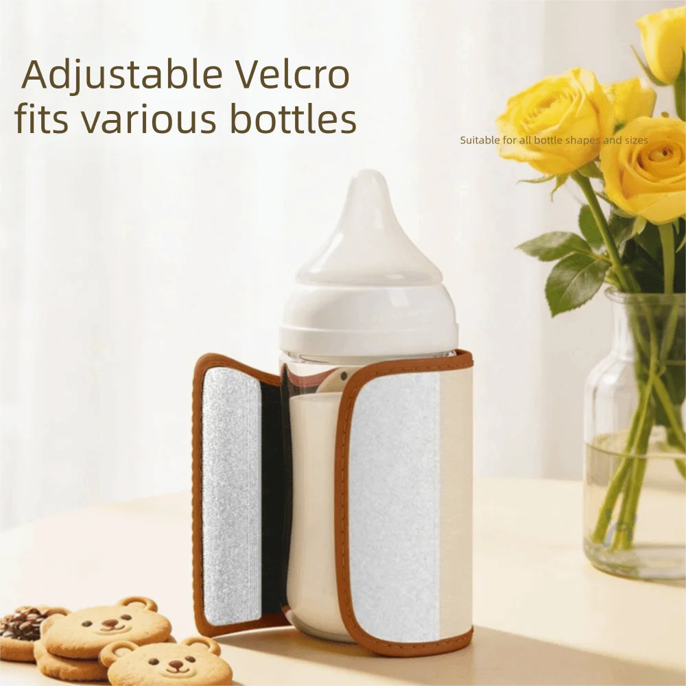 Adjustable Wrap Design Baby Bottle Warmer Constant Temperature 5 Levels Travel Breastmilk Heater Heat Preservation Cover