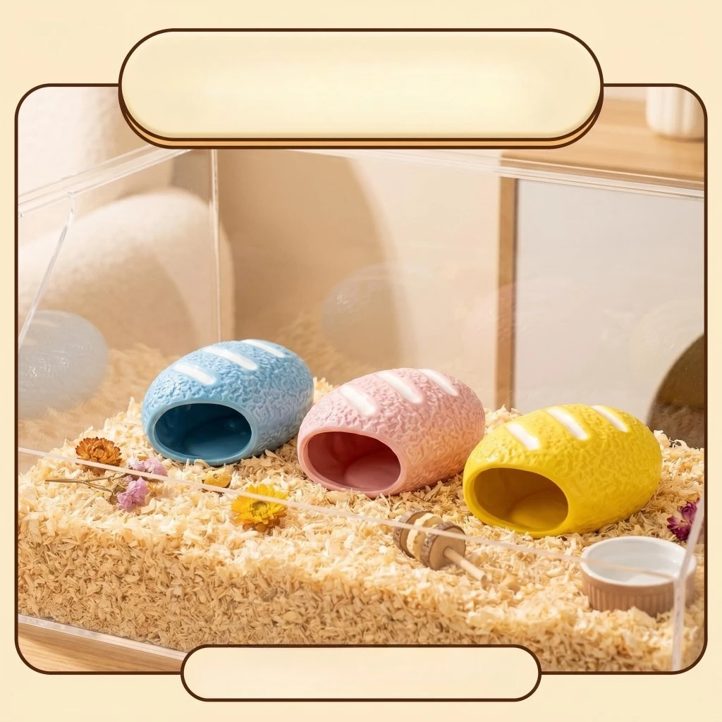 Bread Style Reptile Hiding Cave Rest Shelter House for Gecko Bearded Dragon Corn Snake Pet Supplies