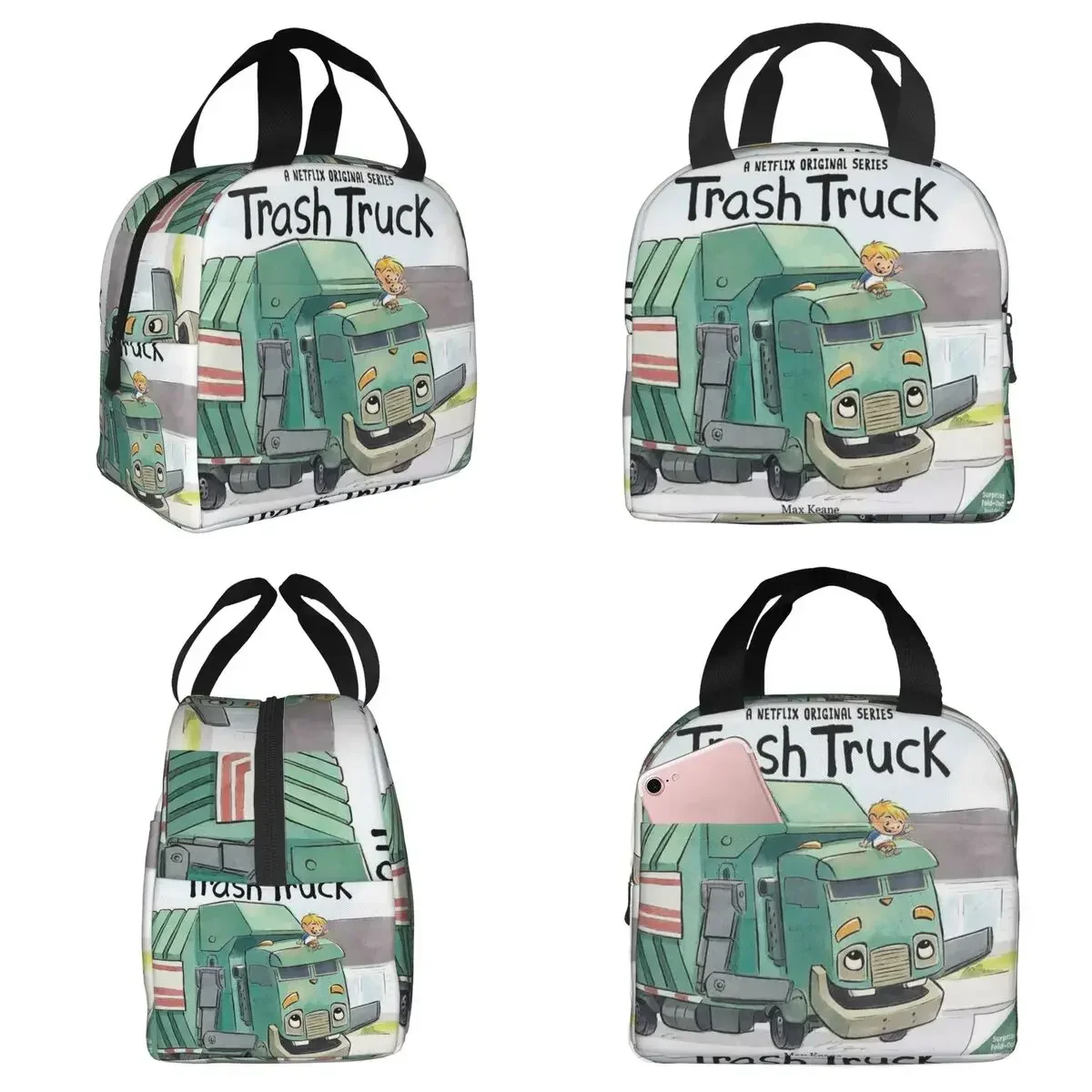 Trash Truck Cartoon Netflix Insulated Lunch Bag for Kids School Cooler Thermal Food Box Tote Leakproof Lunch Boxes Container