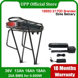 Ebike Battery 36V 18Ah 17.5Ah 13AH 15H Rear Rack Electric Bicycle Battery 18650 27100 Pack for 36V 250W 350W 500W  Motor Kit