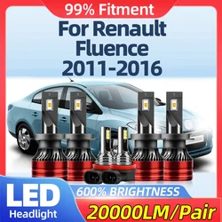 60000LM Canbus LED Headlight Bulbs 360W Fog Lamps 12V 6000K Auto Headlamps For Renault Fluence 2011 2012 2013 2014 2015 2016
