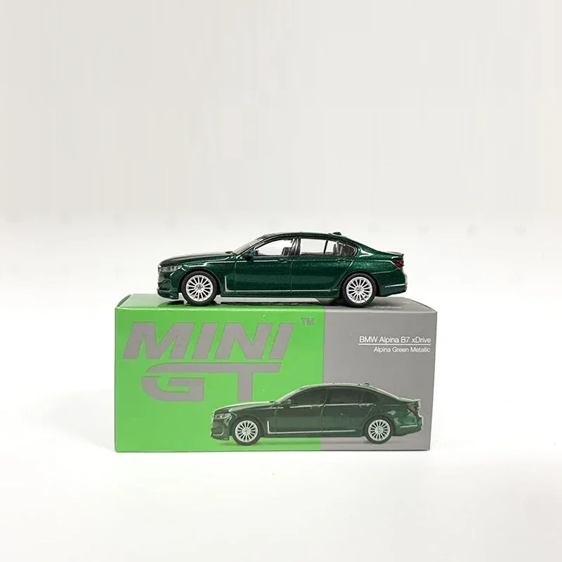 MINIGT 1:64 modelo de coche Alpina B7 xDrive colección de vehículos fundidos a presión de aleación # 498 LHD Verde Metálico