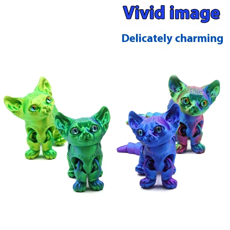 Real Touch Sphinx Cat Sculpture imprimée en 3D, Kit d'artisanat de bricolage texturé en toute sécurité pour décoration Zen de bureau et Moments éternellement satisfaisants