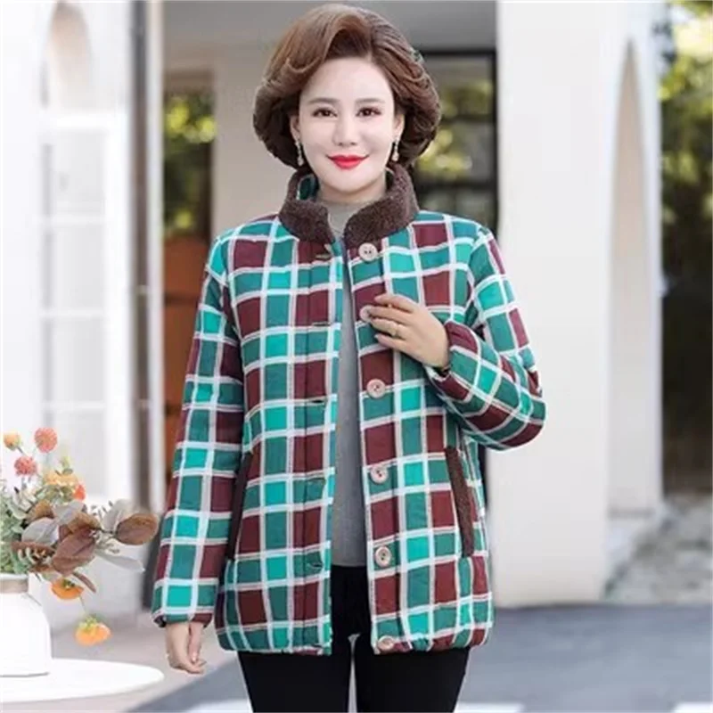 Mother\'s Cotton Jacket Middle-aged And Elderly Women\'s Cotton Jacket 2024 Autumn Winter New Thickened Warm Small Cotton Coat