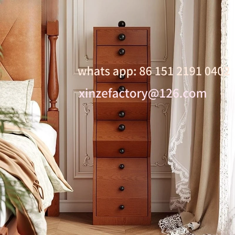 

Customizable solid wood medium antique chest cabinet multi-functional design sense special-shaped irregular cabinet side cabinet