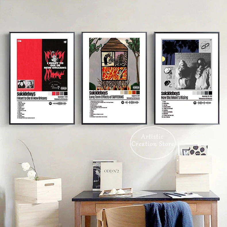دولار uicideboy دولار ألبوم ملصق غطاء ملصق موسيقى الراب الهيب هوب ستار جدار الفن قماش طباعة اللوحة لغرفة النوم جدار صور ديكور المنزل #3