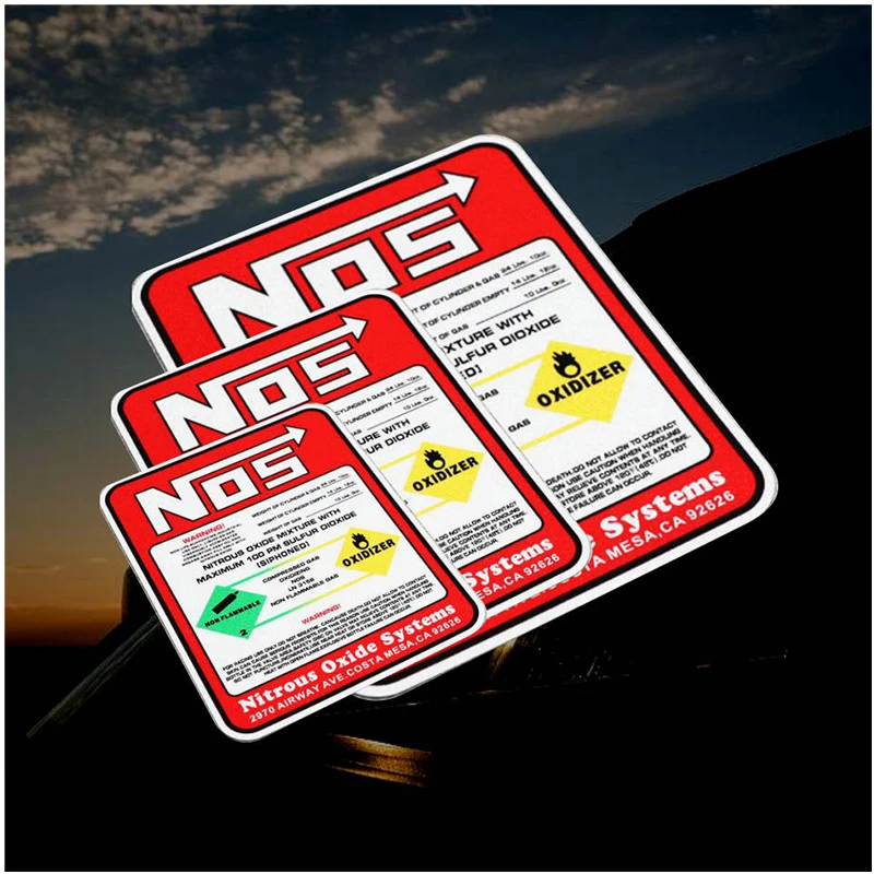 

New Car Racing Stickers NOS Nitrous Oxide Systems Stickers Tuning Racing Vinyl Motocross Racing Car Styling for Drag Racing