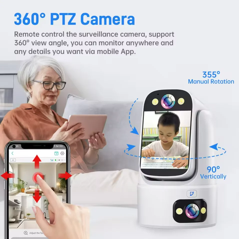 

3MP WIFI IP Camer HD Baby Monito Came 2-Way Video Call Color Night Vision One Key Click Call CCTV PTZ Wireless Smart Came