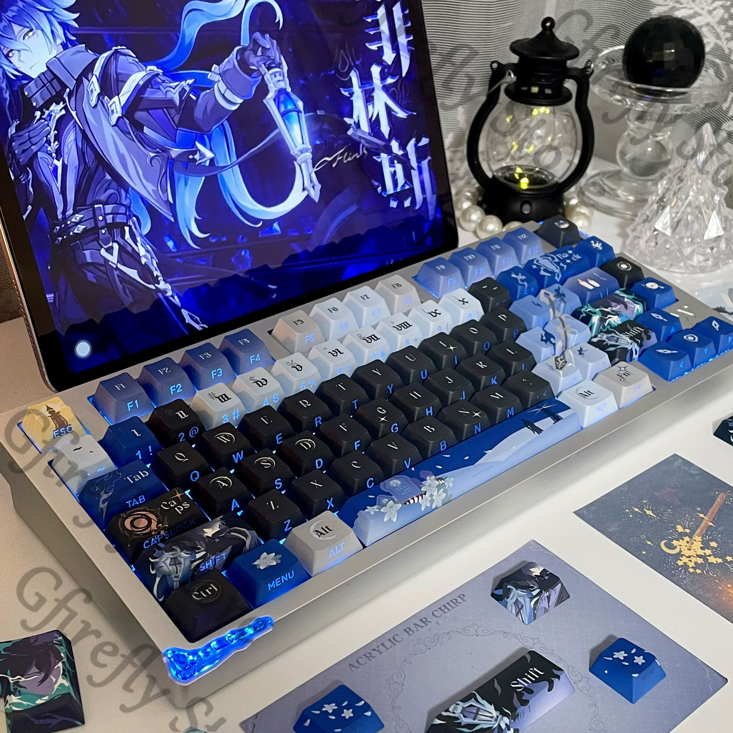 

Kyryll Chudomirovich Flins Anime Computer Original Factory Side-engraved Transparent PBT Mechanical Keyboard Cap Xmas Gift