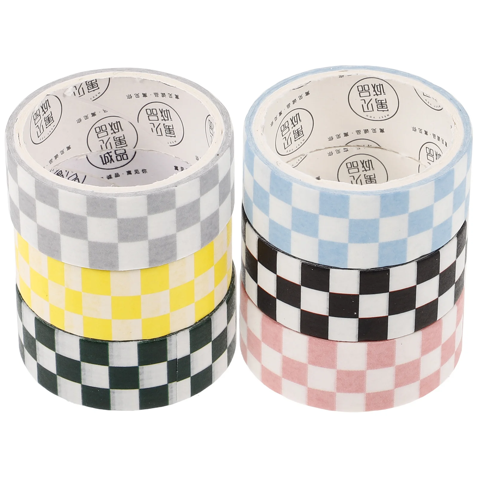 6 Rolls Checkered Tape Scrapbooking Supplies Bulletin Board Border Sticker Multifunction