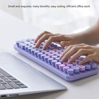 J1HC Retro Keyboard for w/ Colorful Round Keys 2.4GHz Wireless Keyboard Mouse